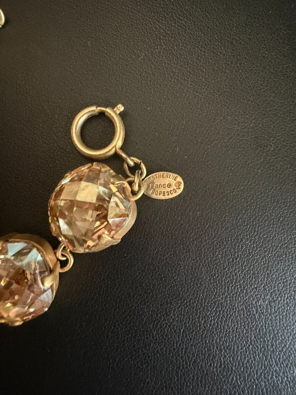 Catherine Popesco XL Champagne Swarovski Bracelet + FREE Earrings - Picture 6 of 10